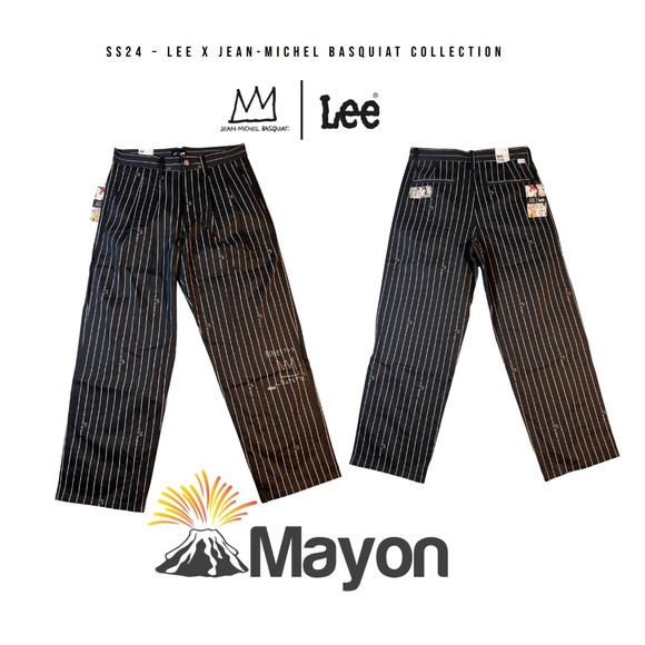 NEW MEN'S LEE X JEAN-MICHEL BASQUIAT STRIPED RELAXED STRAIGHT PANT SIZE 32x31